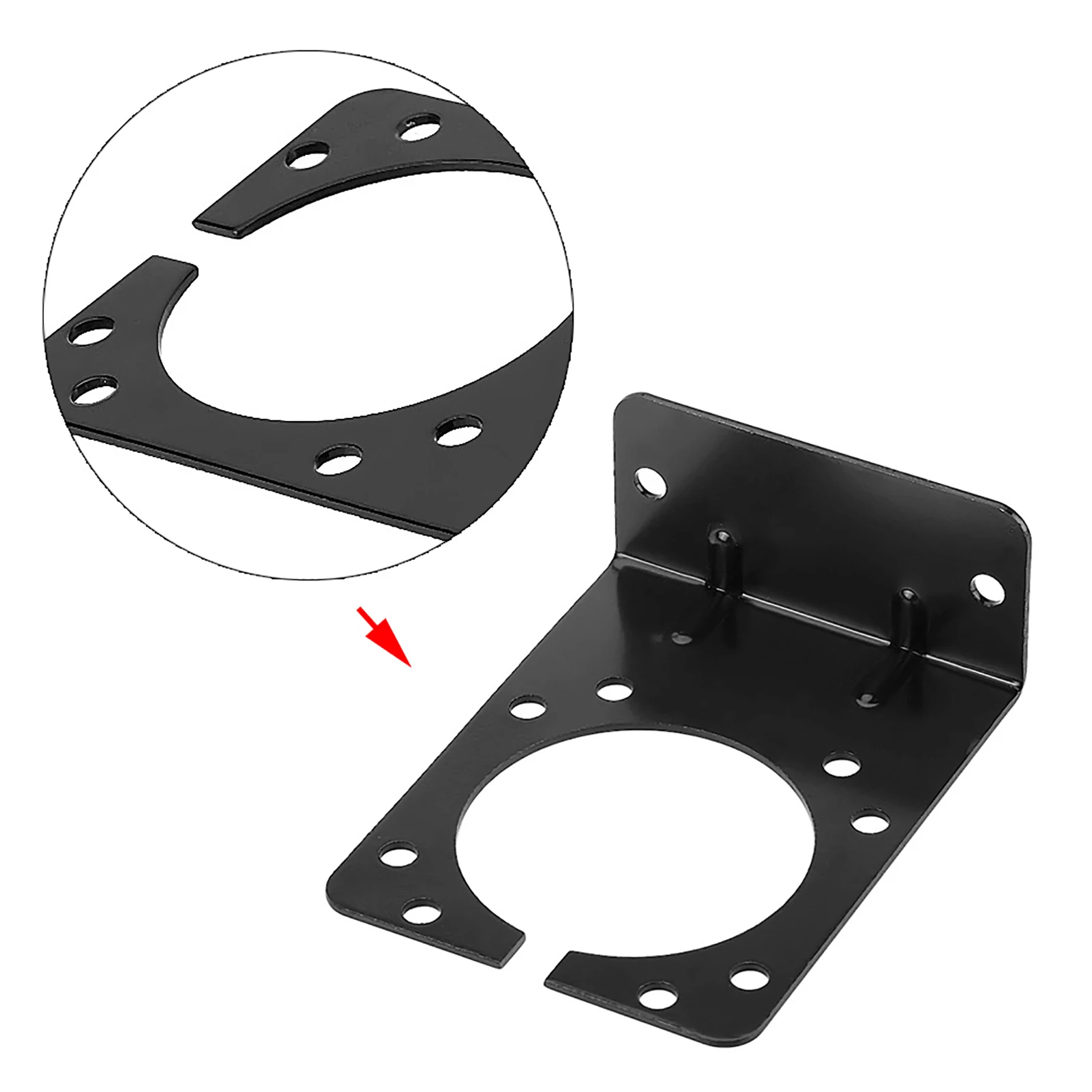 Black Metal Mounting Bracket Holder for 7 Pin Caravan Towing Trailer Connector Plug Socket trailer plug socket trailer plug holder