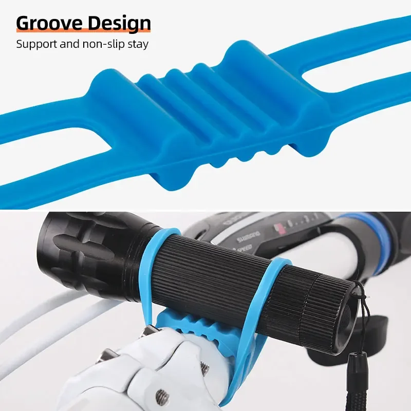 Silicone Strap Bike Front Light Holder Bicycle Handlebar Fixing Tie Flashlight Bandages Speaker Mount 4PCS