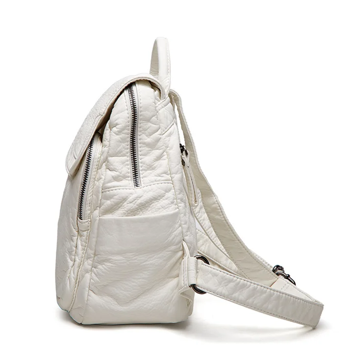 Soft Leather Backpack For Women Minimalist High Capacity Travel_voghion.com