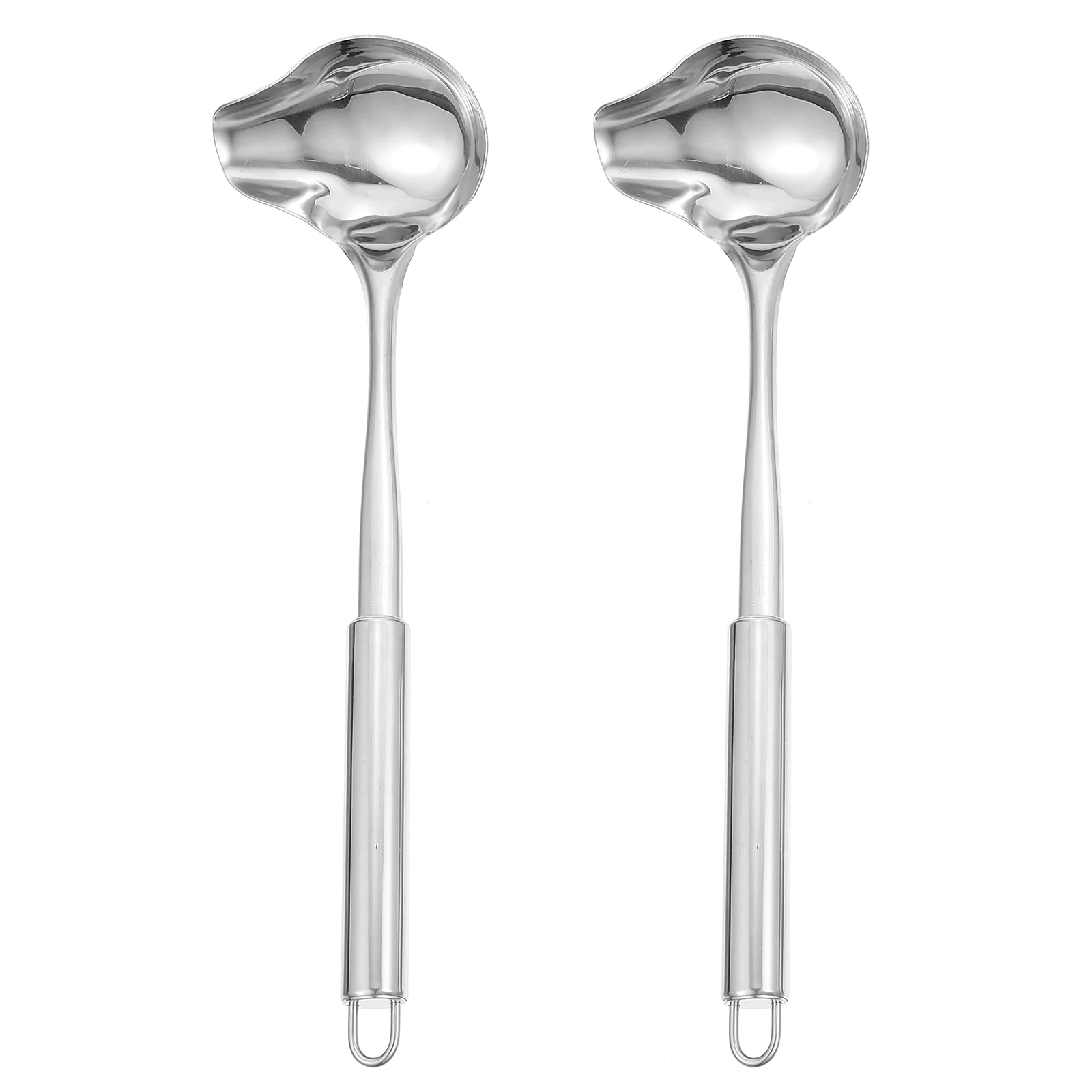2 Pcs Tablespoon Stainless Steel Sauce Serving Spoons Soup Ladle Spout Duck Mouth Shaped Spoon Soup Sauce Spoon stainless steel spoon,soup spoon