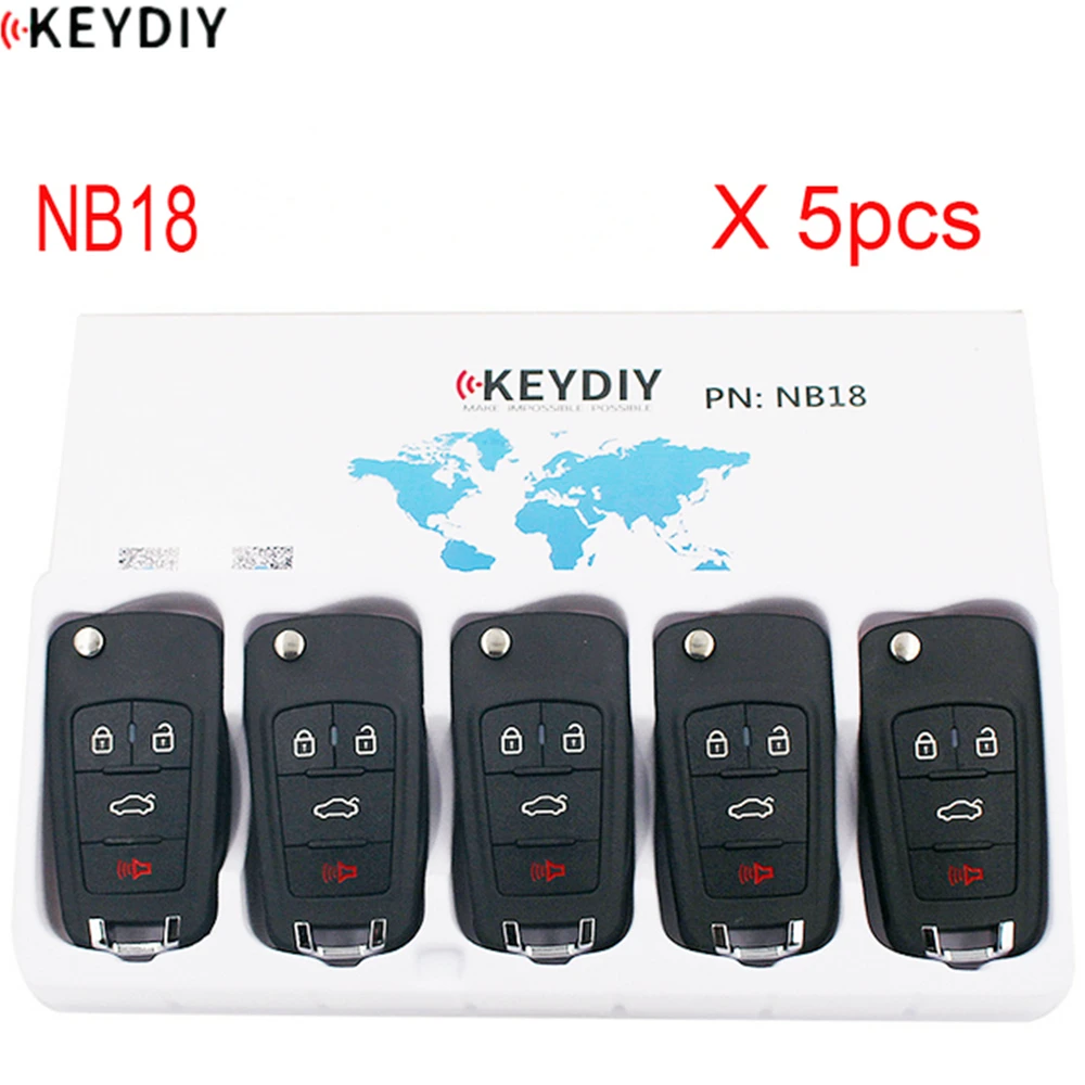 

Ключ KEYDIY NB18, многофункциональный универсальный пульт дистанционного управления для KD900 + URG200 KD-X2 B-Series KEYDIY NB18, черный ключ, 5 шт./партия