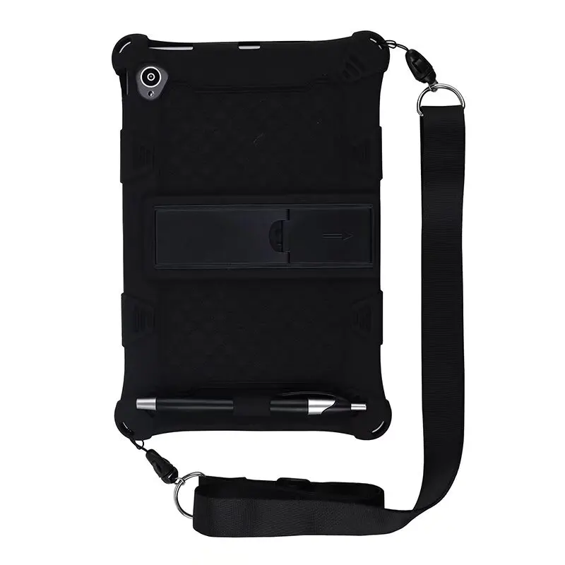 Children's Vintage Texture Tablet Cover with Shoulder Strap & Pen Holder