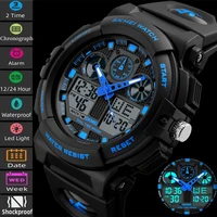 2017 New SKMEI Men Sports Watches Dual Display Digital Quartz Watch Men Waterproof Casual Outdoor Electronic Wrist Watches 1