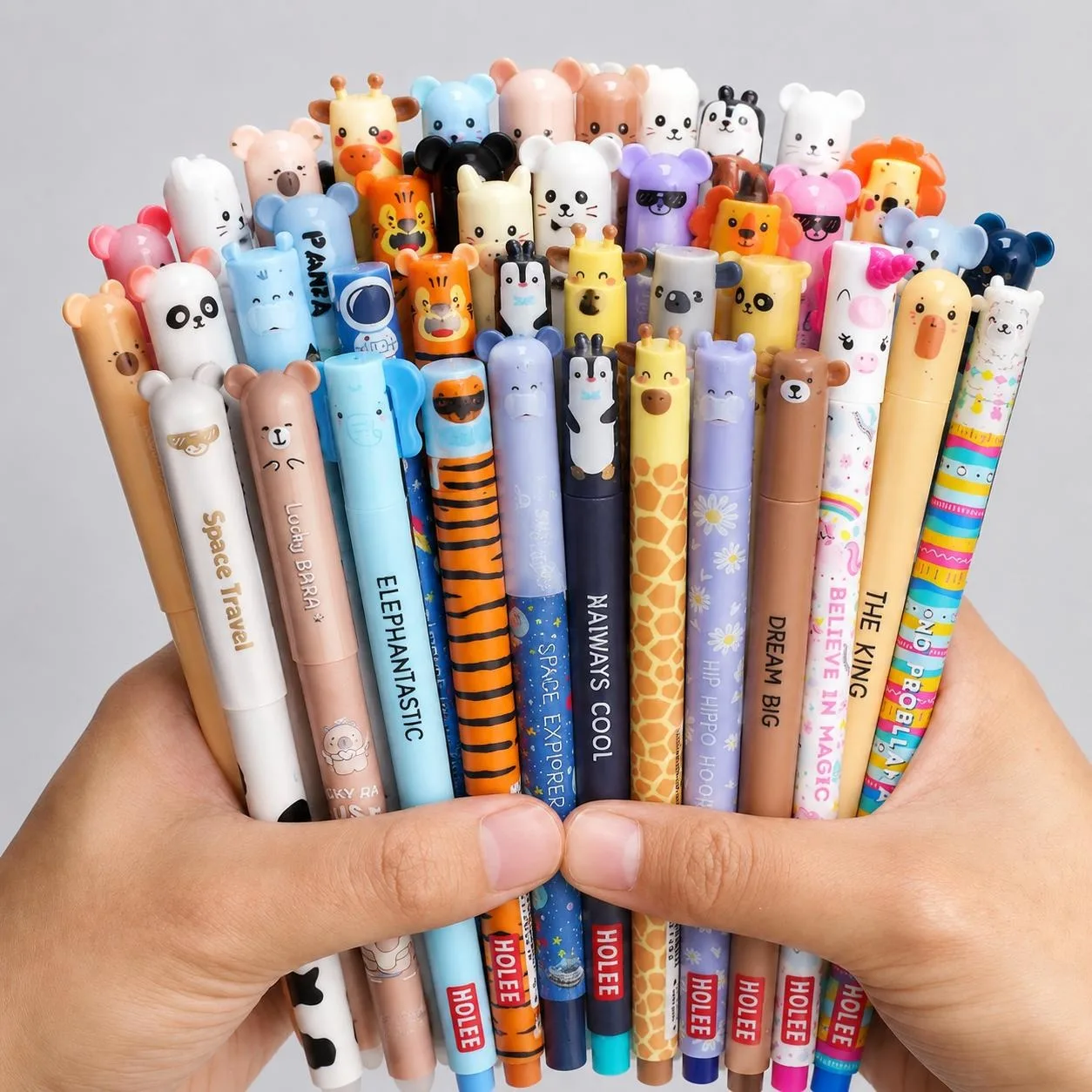 Confezione da 4 penne cancellabili, con disegni casuali di animali. Perfetto per la scuola, l'ufficio, i diari e la stagione di ritorno a scuola - immagine 3