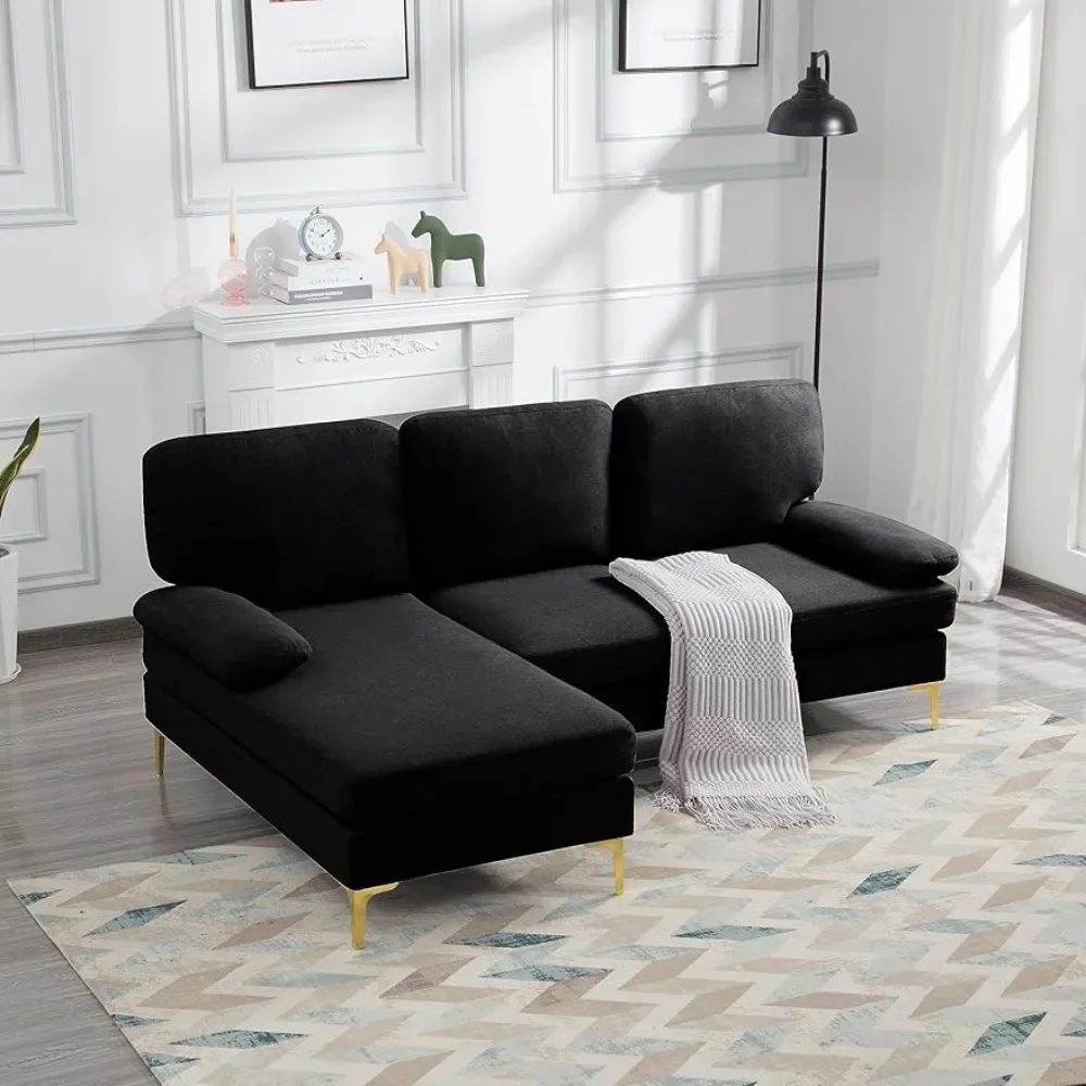 

Comfy Sofa, 79.5" Modern Sectional Sofas with Chaise Lounge, L Shaped Corner Couches for Living Room Small Spaces,