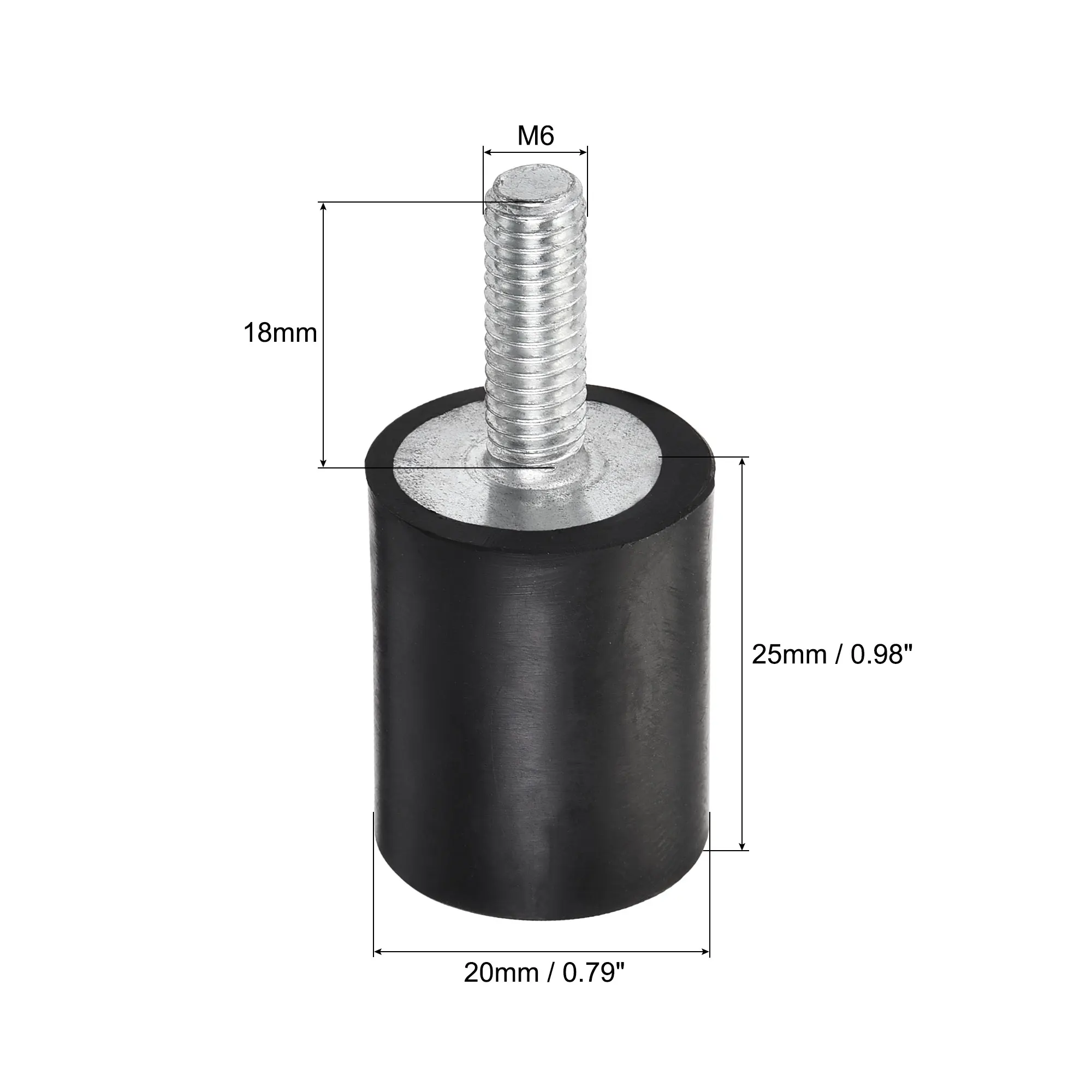 6 stücke M4 M5 M6 Außengewinde Gummi Stoßdämpfer Crash Pad Dämpfer Spule Montieren Isolator Gummi Halterungen Vibration Isolatoren Typ VD – Detail 13