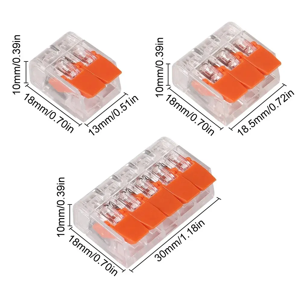 Wire Connectors 75Pcs Box Electrical Lever Wire Connectors 2 Port 3 Port 5 Electric Cable Clamp Mini Quick Wire Terminal Connector