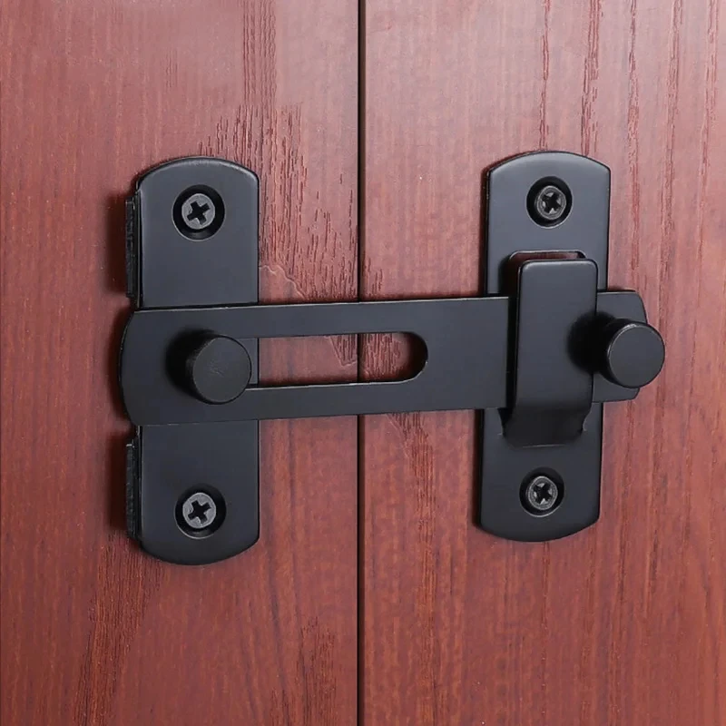 Door Lock MINI 180 Degree Door Buckle Stainless Steel Lock Sliding Door Right Angle Buckle And Window Bathroom Bending Latch