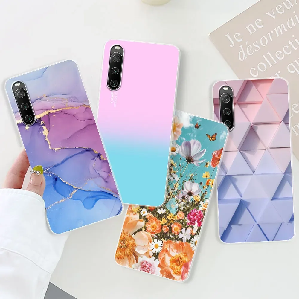 WILLIS Custodia per Sony Xperia 5 IV, Cover Protettiva in Silicone TPU Colore Sfumato Trasparente, Custodia per Telefono Antiurto e Antigraffio