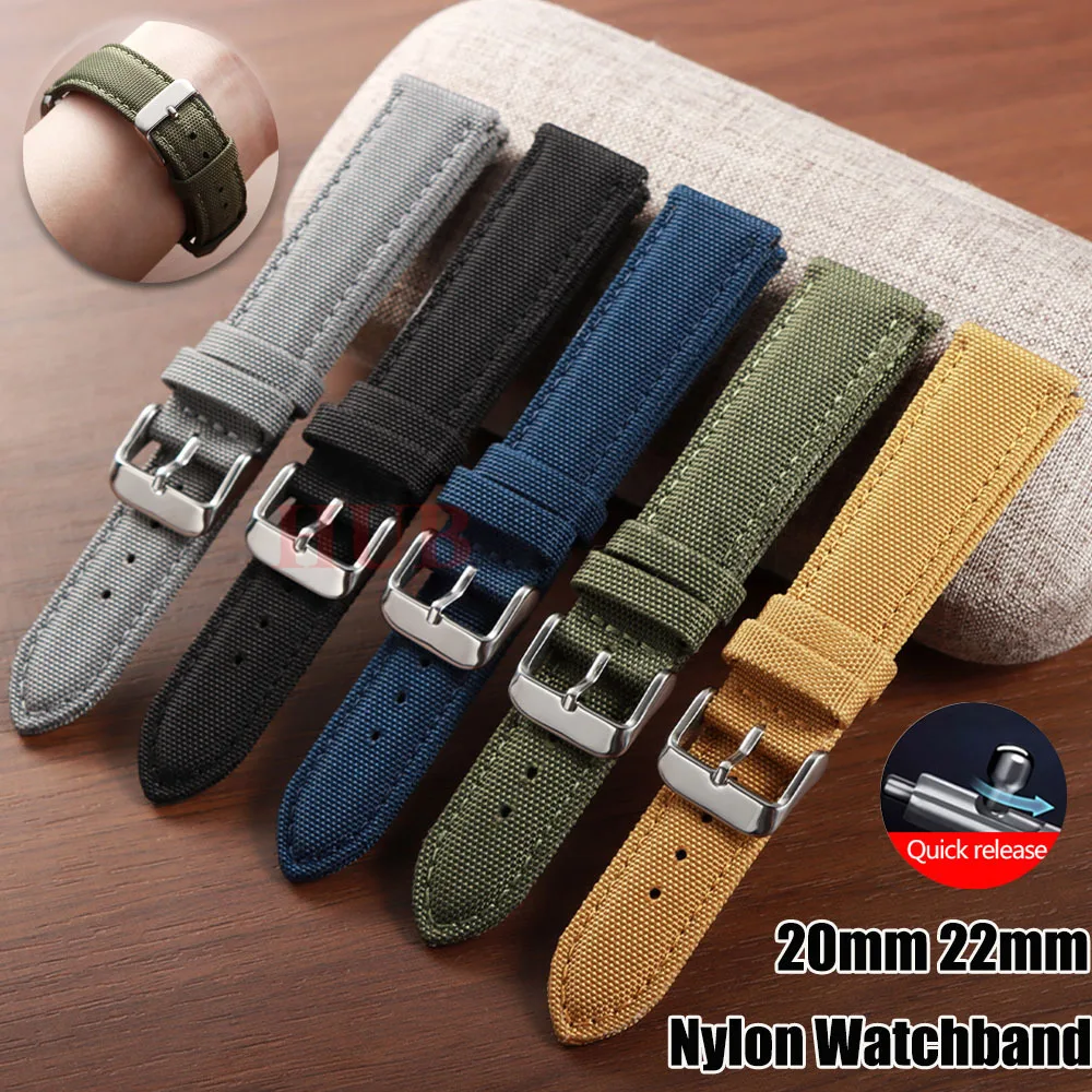 Premium Sailcloth Fabric Watch Strap - Waterproof Quick Release Wristband