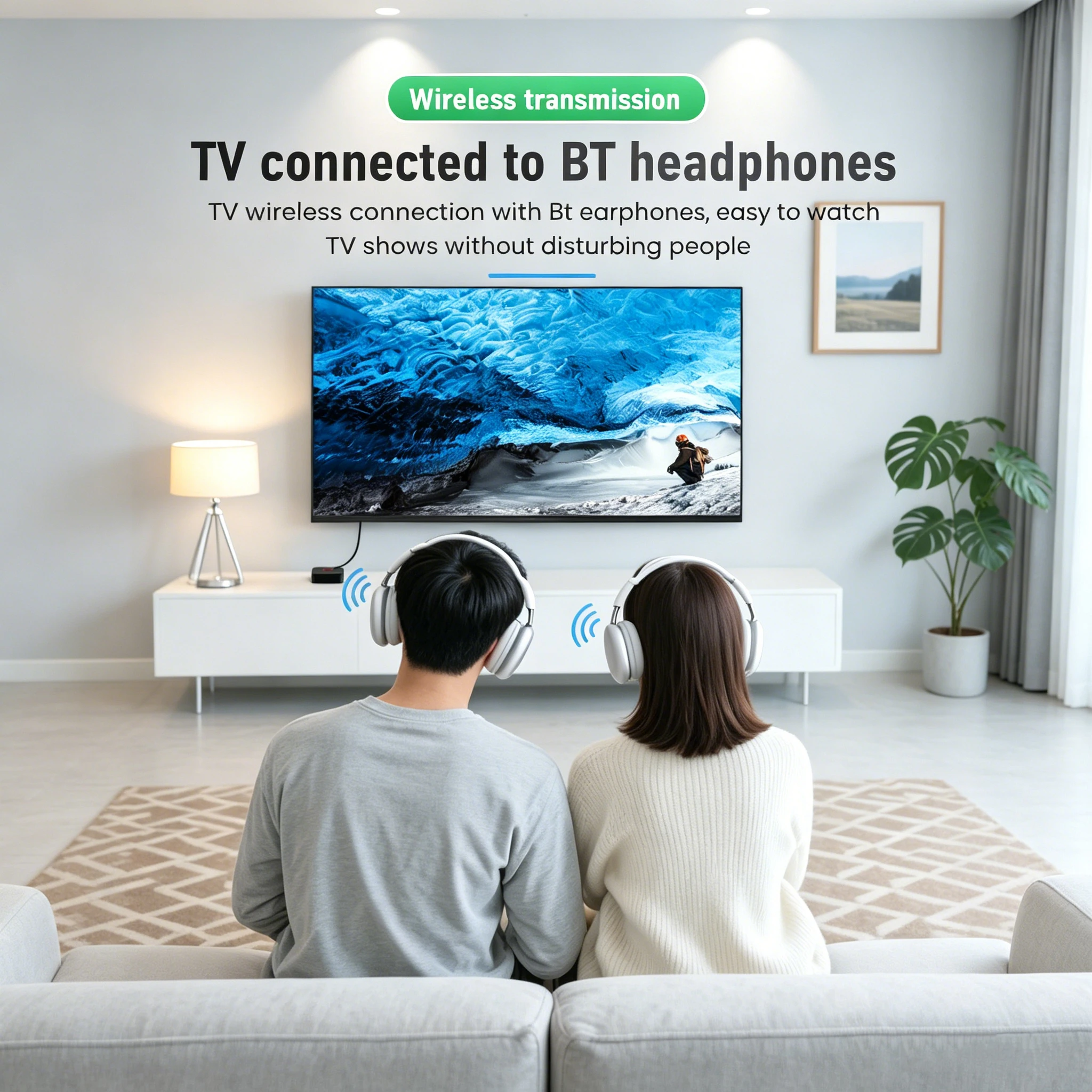 Kebidumei Bluetooth6.0 오디오 어댑터 수신기 송신기 무선 스테레오 음악 3.5mm AUX RCA 지원 PC 스피커 용 듀얼 장치