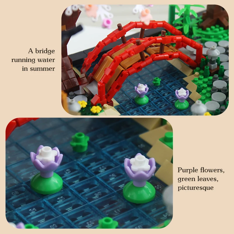 DIY Creative Zen Realm Garden Building Blocks Bonsai Tree Streetview Courtyard Potted Bouquet Assembled Brick Kids Toy Gift Deco 5