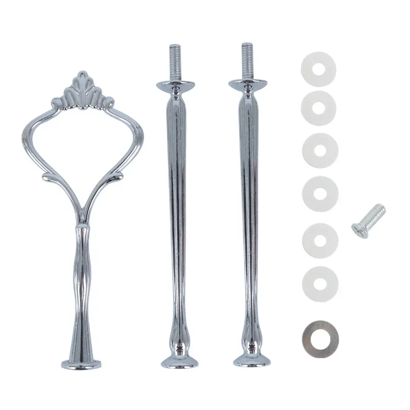 1/2/3 Tiers Zinc Alloy Crown Cake Stand Pillar Without Plate Desserts Fruits Cookie Rack Handle Wedding Party Accessories cake stand dessert stand cookie stand fruit plate stand