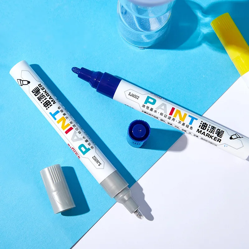 Color Marker Pens White Waterproof Car Tyre CD Metal Permanent Oily DIY Art 12 Color