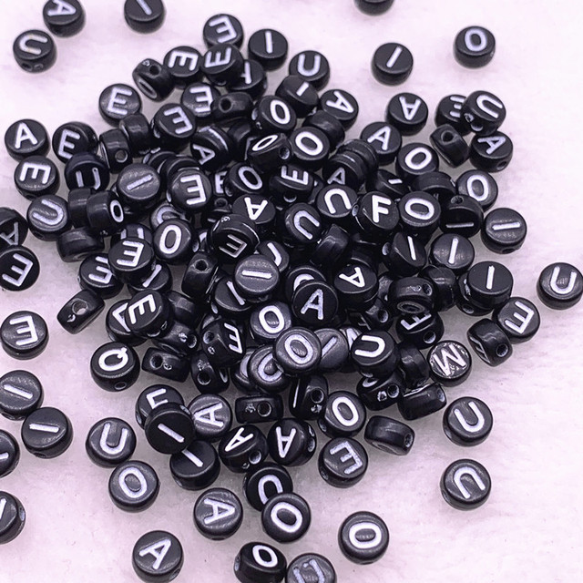 7x4mm Multicolour Oval Shape Letter Acrylic Loose Spacer Beads for Jewelry Making DIY Handmade Bracelet Accessories