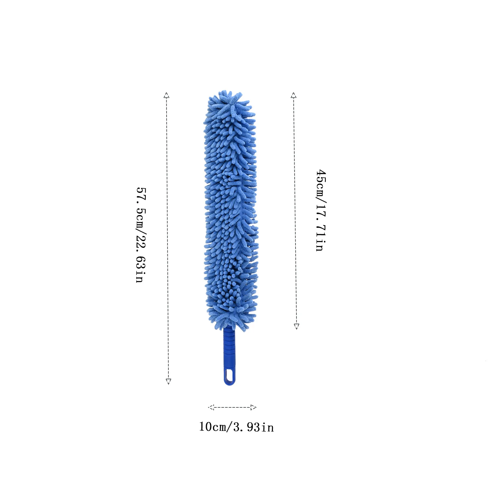 1pc Bendable Chenille Duster Brush Flexible Handle 57.5cm Blue Washable Microfiber Cloth Home Car Fan Window Ceiling Furniture 5