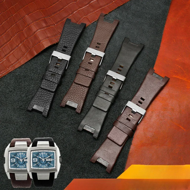 Leather Waterproof No Odor Watch Band for DIESEL Dz1216 1273