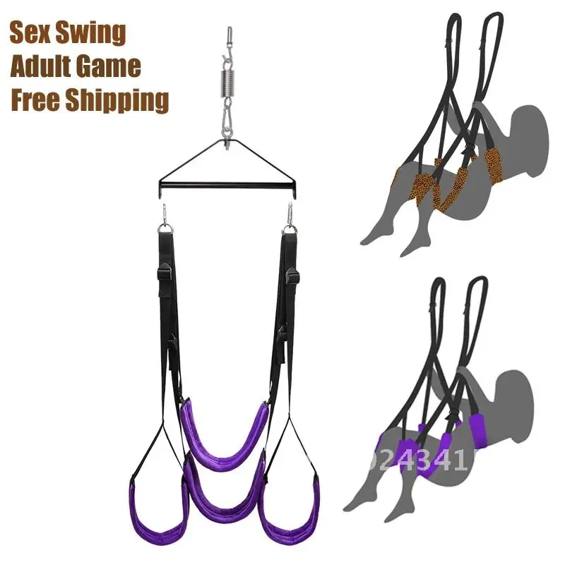 Soft Material Sex Swing Sex Furniture Fetish Bandage Love Adult Swing Door Chairs game Couples for Shop Erotic Toys Hanging