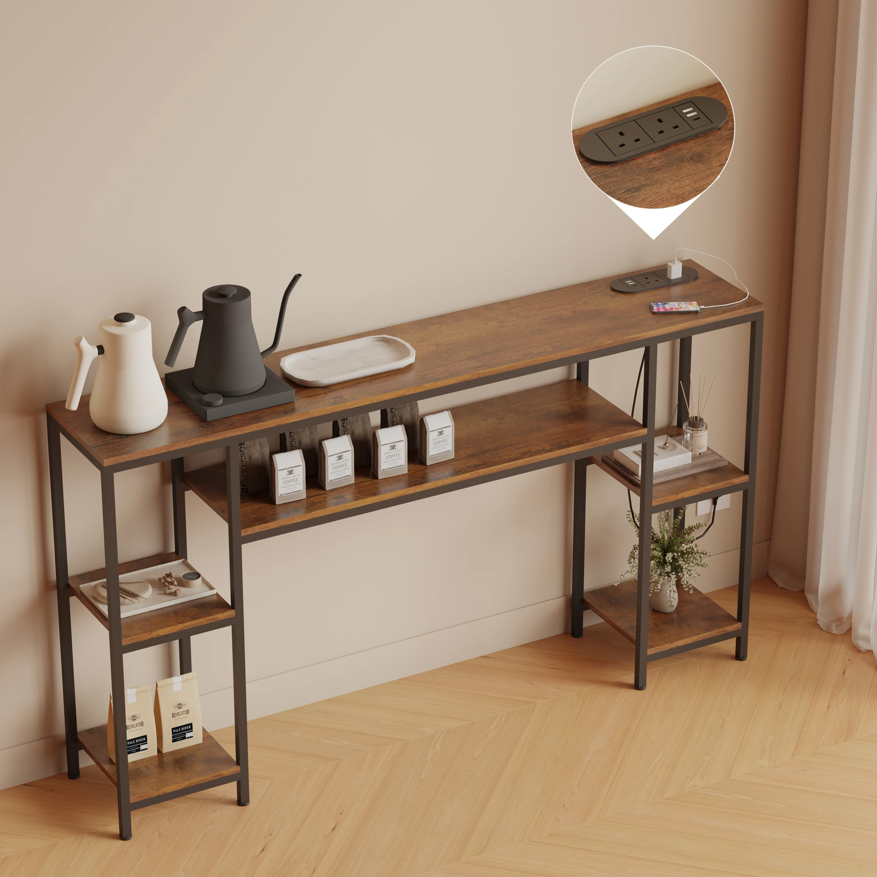 طاولة أريكة آن فيش مع شاحن USB