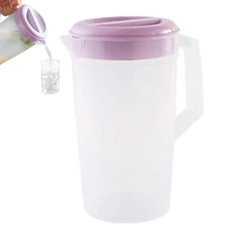 휴대용 손잡이 및 뚜껑이 있는 2000ml 측정 투수, 대용량 액체 측정 컵, 내구성 있는 투명 음료 주전자