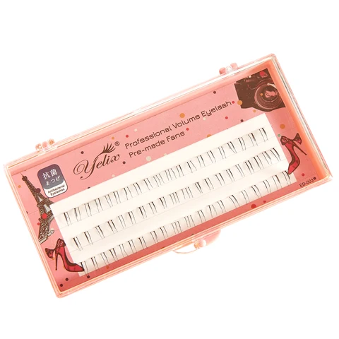 Yelix A/M Shape Professional Makeup Individual Lashes Cluster spikes lash wispy premade russian Natural Fluffy false eyelashes