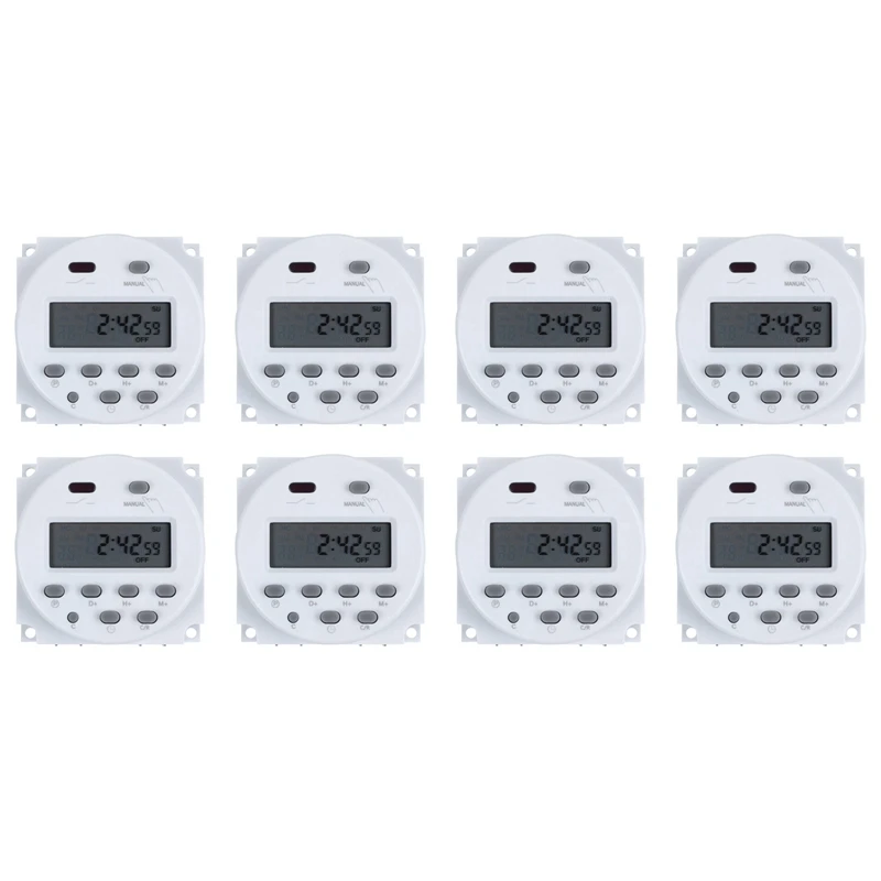 

8X DC 12V Digital LCD Power Programmable Timer Time Switch Relay 16A Amps