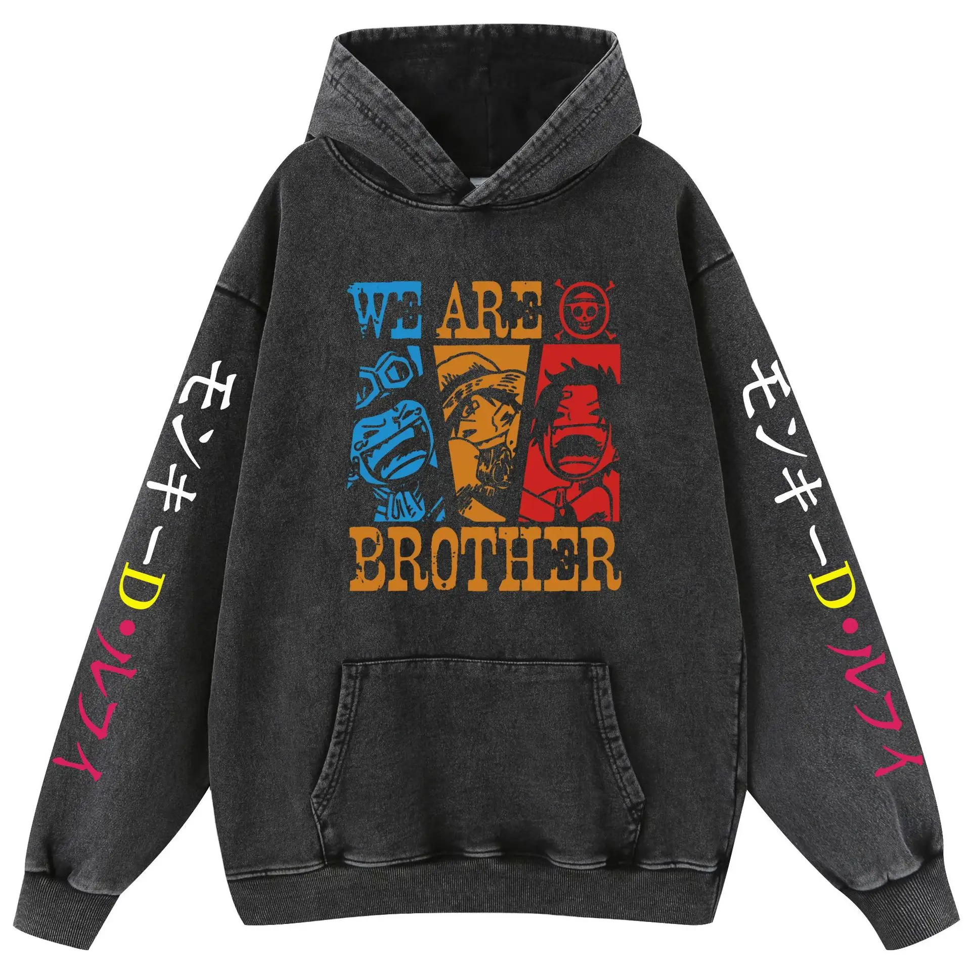 wash vintage to make old pure cotton one piece One piece hoodie men and women hoodies