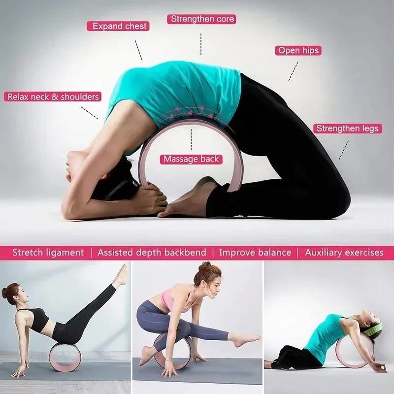 Yoga Accessories Fitness Massage Roller for Back Pilates Ring Excercise Equipment in Home Wheel Body Building Sports