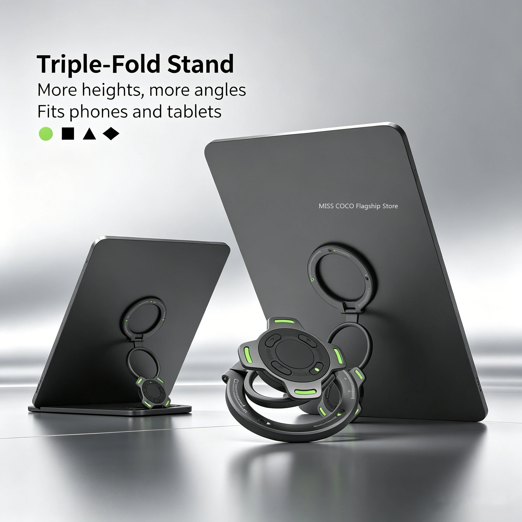 Double-Sided Magnetic Rotating Phone Stand & Finger Ring Holder