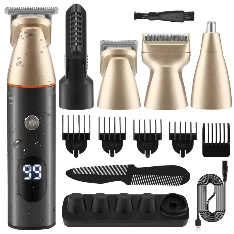 Resuxi LK-881 Waterproof Electric Shaver Home Men's Multifunctional Electric Hair Clipper Nose Hair Trimmer Set 5