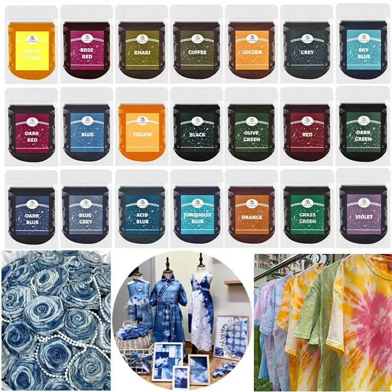 20g 파우더 염료 직물 염료 섬유 염색 의류 착색제 면 리넨 청바지 캔버스 안료 홈 타이다이 수제용품
