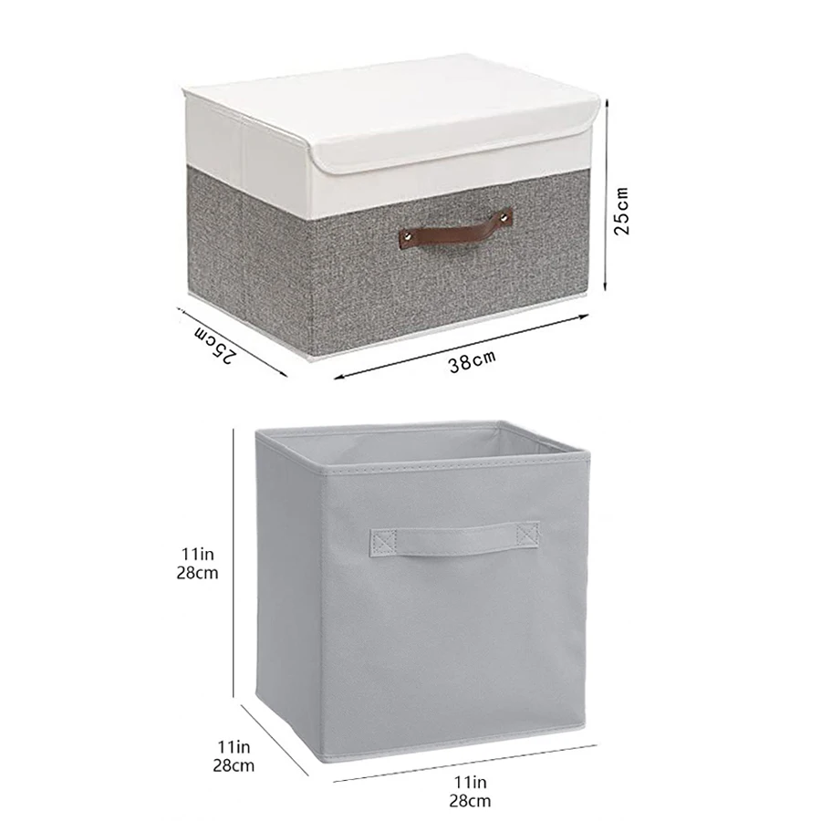 Fold Non Woven Fabric Storage Box Gray Home Supplies Clothing Underwear Sock And Kid Toy Storage Organizer Cosmetics 2