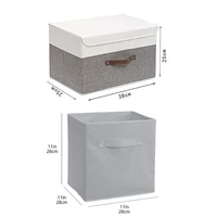 Fold Non Woven Fabric Storage Box Gray Home Supplies Clothing Underwear Sock And Kid Toy Storage Organizer Cosmetics 2