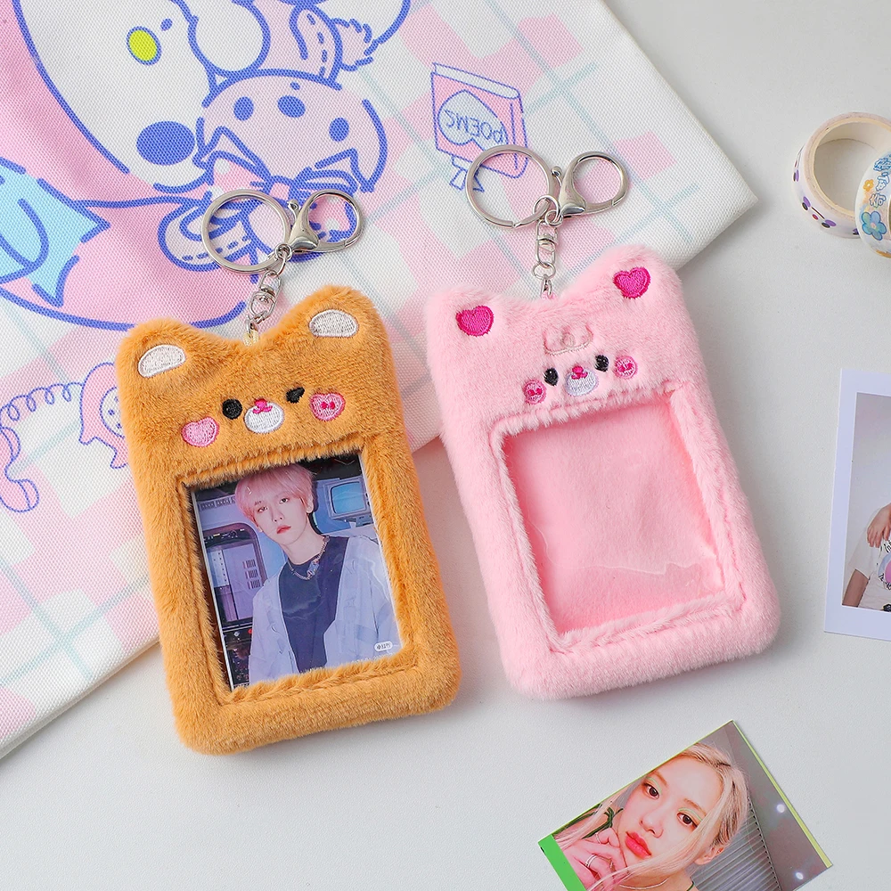Dog Cat Rabbit Plush Photocard Holder Card Protector For Idol Credit Photo Bus Cards