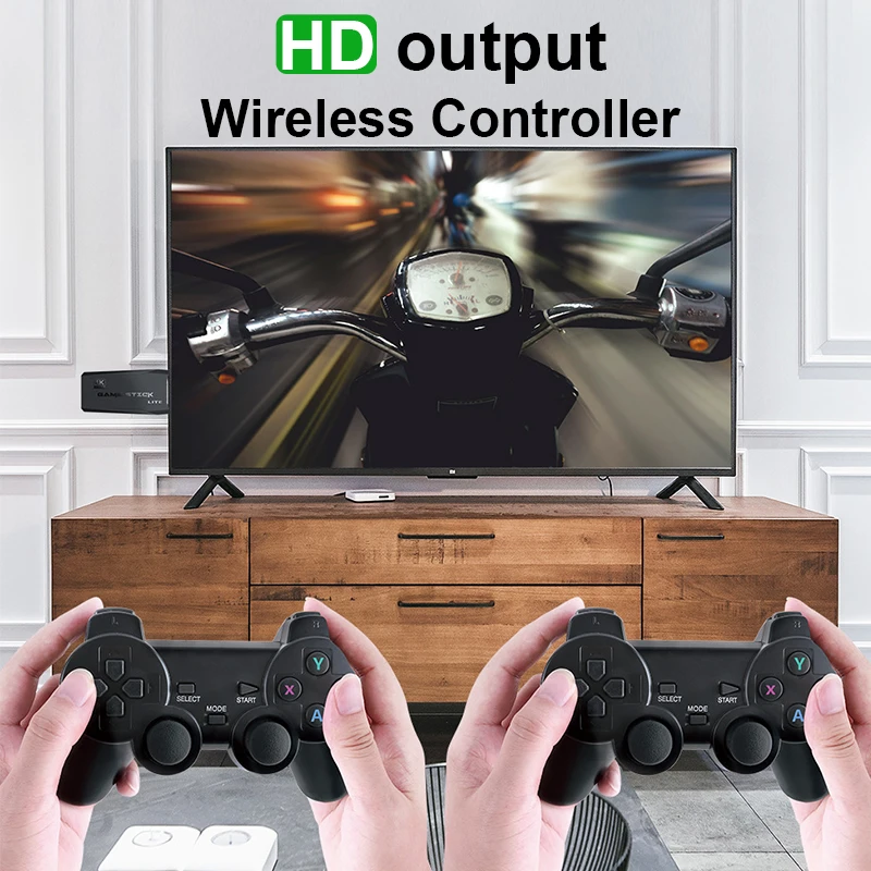 New 4K Ultra Video Game Console Dual Wireless Game Controller Retro TV Dendy Game Console HD-OUT 64GB 10000 Games for PS1/GBA/FC