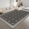 French Retro Carpet Living Room Decoration Checkerboard Rugs for Bedroom Ins Wind Plaid Bedside Floor Mat Large Area Plush Rug 2