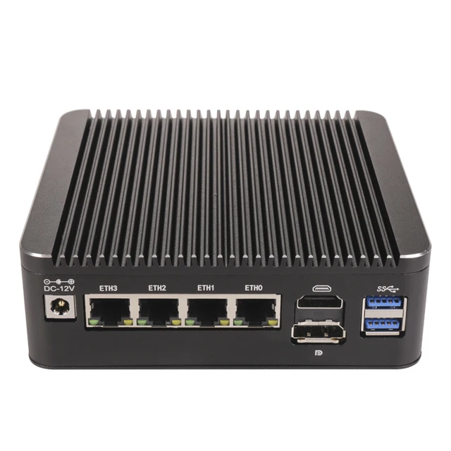 Topton Industrial Computer Intel N100 Fanless Mini PC 4 LAN I226-V