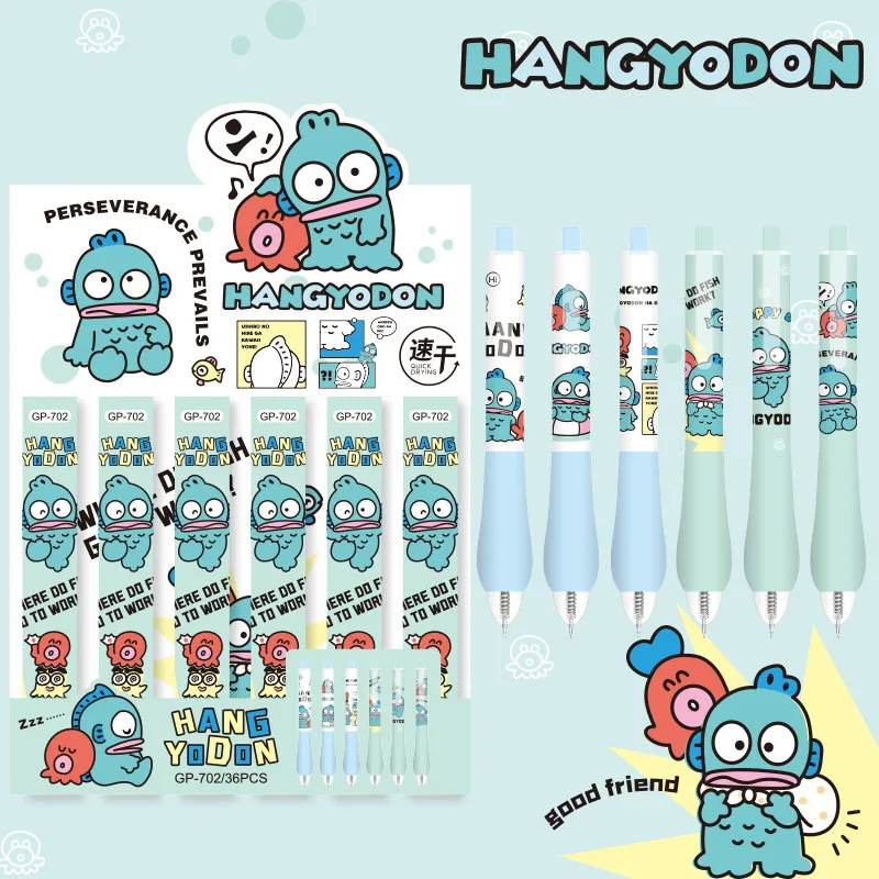 

36 шт/лот Sanrio Creative Hangyodon Gel Pen Cute 0.5 мм черные чернила подписи ручки рекламные школьные принадлежности офиса