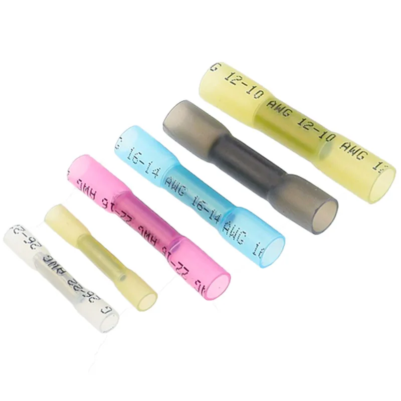 Wire Connectors Heat Shrink Butt Wire Connectors Waterproof Insulated Automobile Wire Cable Crimp Terminals AWG 26-10 0.3-6.0mm2