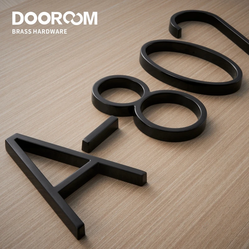 House Number Signs Dooroom Zinc Alloy Digits 0-9 Letters A B C Company Names Door Plate House Number Room Number Hotel Floor Villa Signboard