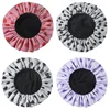 Shower Cap Terry Cloth Lined EVA Exterior Reusable Triple Layer Waterproof Large Bath Hair Cap for All Hair Hotel Travel 4