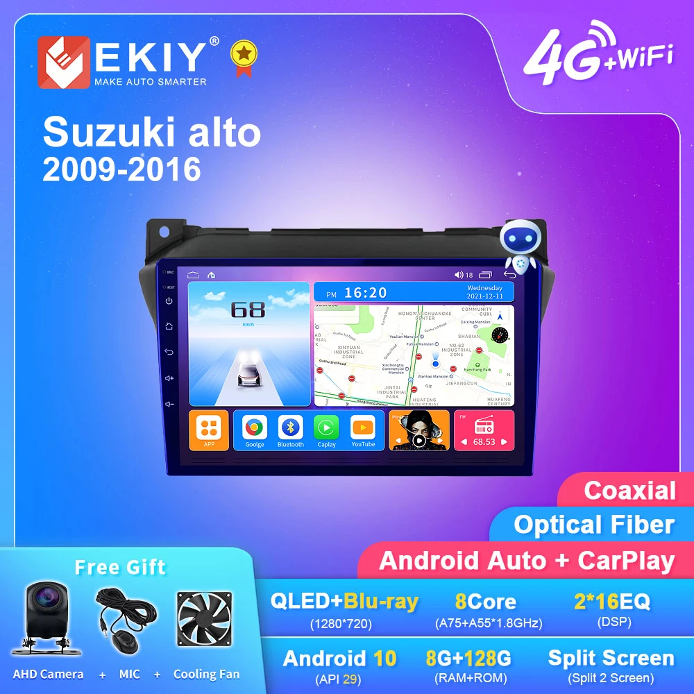 

EKIY T7 QLED Android 10 Car Radio Player For Suzuki Alto 2009 - 2016 Audio Carplay Multimedia Stereo GPS No 2 din DVD Head Unit