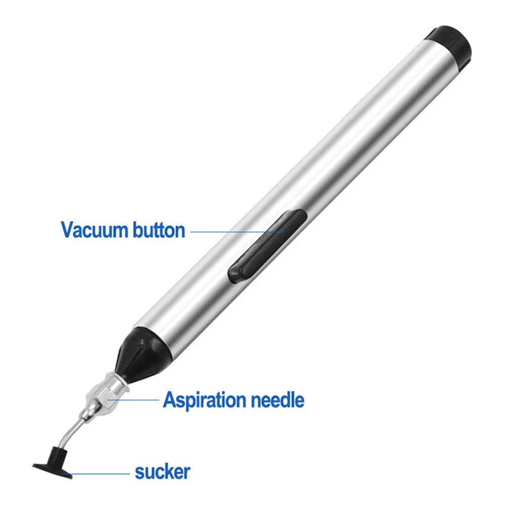 IC Chip Extractor IC SMD Vacuum Sucking Suction Pen Remover Sucker Pump Tweezer Pick Up Tool with 3 Suction Headers
