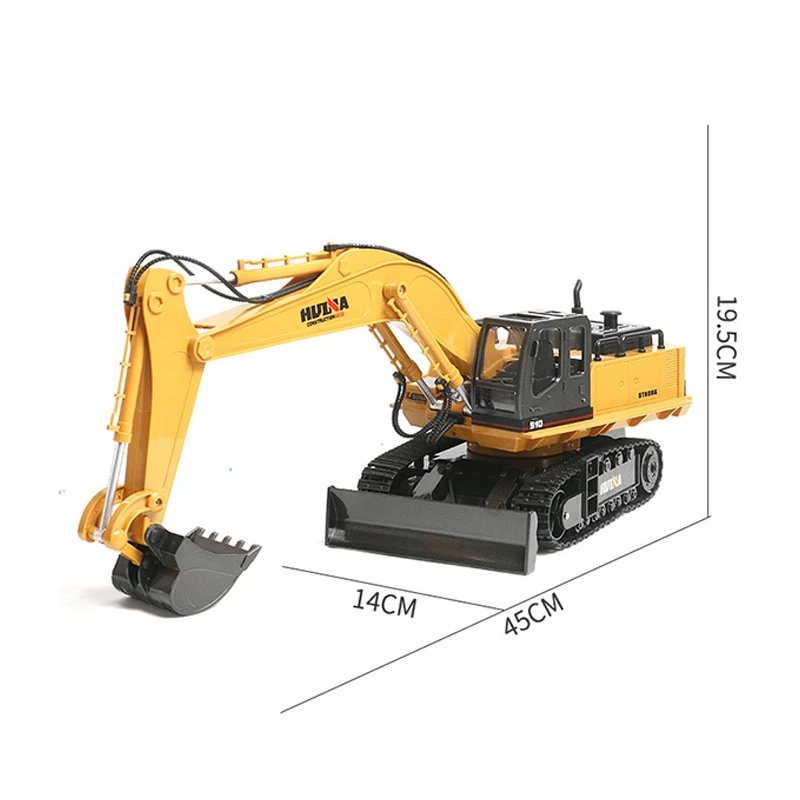 HUINA 1/16 RTR 1510 RC Remote Control Excavator Truck Bulldozer Car 2.4G Light Battery TOUCAN Outdoor Toys For Boys Gift TH18043 2