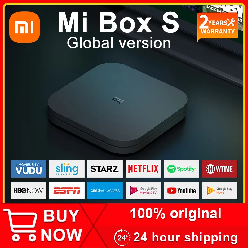 ТВ-приставка Xiaomi Mi TV Box S 4K Ultra HD Android 8 1 HDR 2G 8G WiFi BT4.2 Google Cast Netflix Smart Media Player |