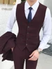Men's Plaid Vest Pants 2pcs Business Professional Youth Office Worker Formal Wear Wedding Banquet Gentleman Suit Dress Waistcoat 3