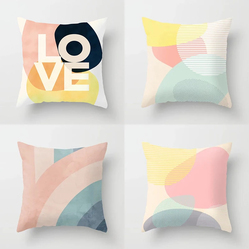 

45x45cm Colorful geometric pattern pillowcase Sofa Seat Headboard cushion cover Room aesthetic Modern home decor Pillowcase