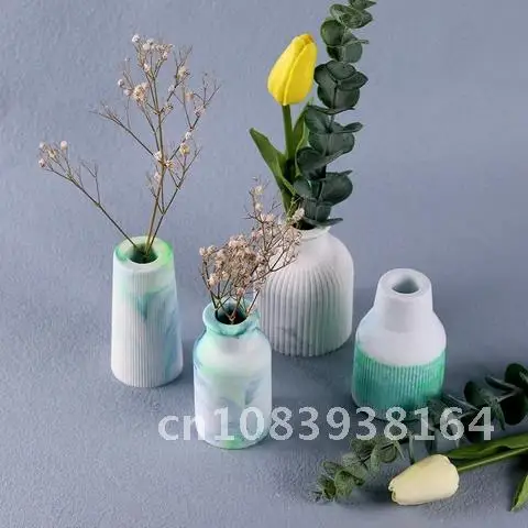 

Silicone Mold Handmade Cement Craft Molds Concrete Art Vase Aromatherapy Rattan Bottle Flower Insert Resin Mould Plaster Bottle
