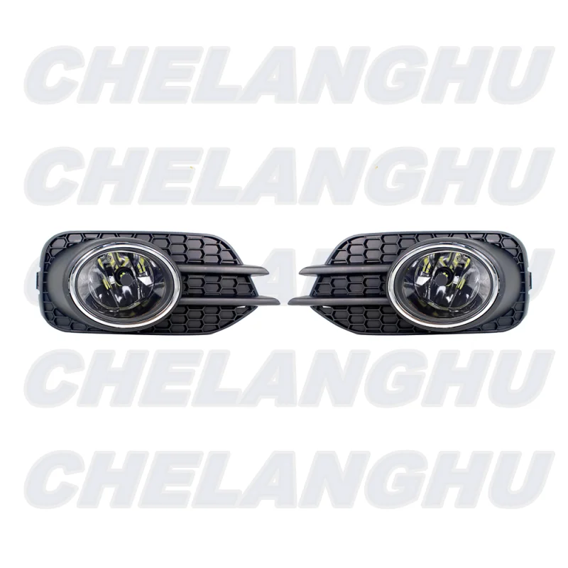 For VW Tiguan 2011 2012 2013 2014 2015 US Version Set Front Bumper Fog Light Fog Lamp +LED Bulbs+Grille cover