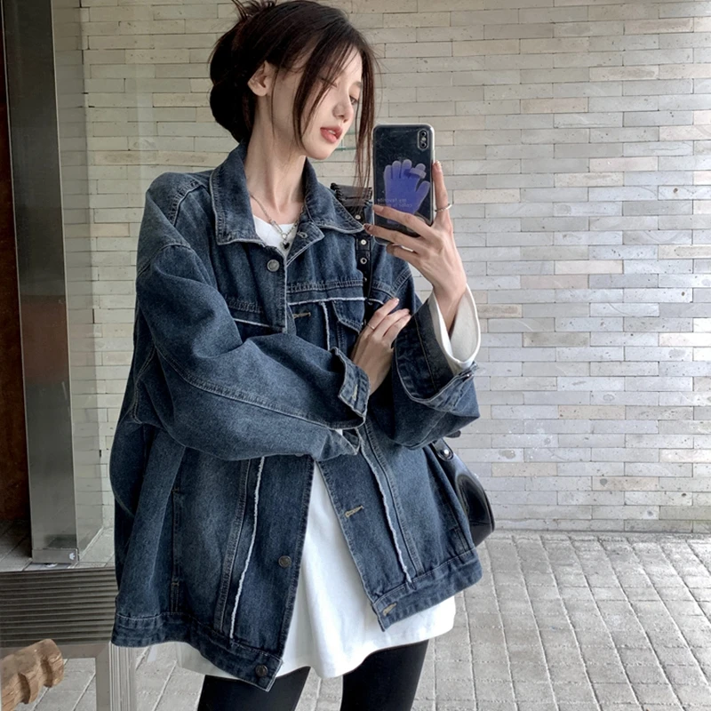 

2023 New Women's Jacket Retro Washed Denim Design Sense Of Westernization Versatile Casual Fashion Free Shipping